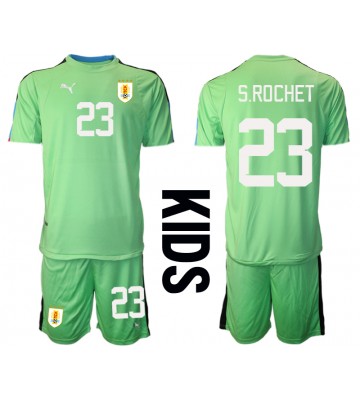 Uruguay Sergio Rochet #23 Goalkeeper Replica Home Stadium Kit for Kids World Cup 2022 Short Sleeve (+ pants)
